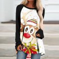 thumbnail image 2 of Camiseta de manga larga con cuello redondo y estampado navideño para mujer Pompotops qwe24225, 2 of 5