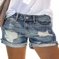 thumbnail image 1 of Womens Holiday Ripped Denim Shorts Jeans Hot Pants Distressed Frayed Short Pants, 1 of 3
