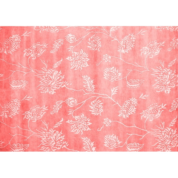 Ahgly Company Indoor Rectangle Abstract Red Contemporary Area Rugs, 2' x 5'