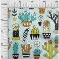 thumbnail image 2 of oneOone Polyester Spandex Sky Blue Fabric Cactus Craft Projects Decor Fabric Printed By The Yard 56 Inch Wide-5J, 2 of 5