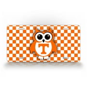 Tennessee Volunteer Checkerboard Owl License Plate TN Orange Vols Auto Tag