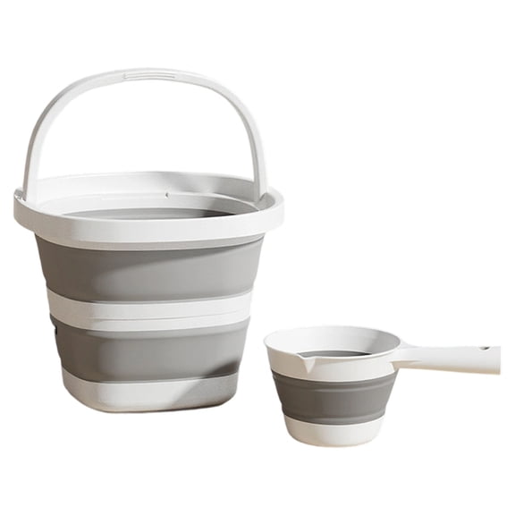 Portable Collapsing Water Bucket And Scoops Ergonomic Handle PP Household Outdoor Use
