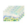 thumbnail image 4 of MKHERT Watercolor Landscape Painting Colorful Bouquet Lilly Flowers And Birds Placemats Table Mats for Dining Room Kitchen Table Decoration 12x18 inch,Set of 4, 4 of 4