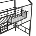 thumbnail image 5 of Twin Loft Bed with Stairs, Metal House Loft Bed with Storage Box, Heavy Duty Low Loft Bed Twin Size Frame-Black, 5 of 9
