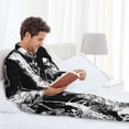 thumbnail image 6 of Sikiie Skeleton Wave Artwork Mens Pajama Set, Soft Warm Long Sleeve Sleepwear, Cozy Button-Down Pjs for Men-X-Large, 6 of 7
