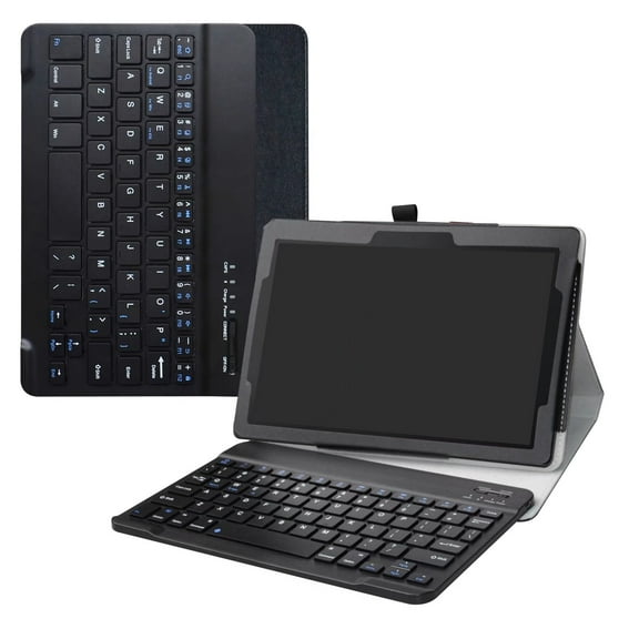 Labanema 10.1" Lenovo Tab E10 2018 Bluetooth Keyboard Case, PU Leather Folio Stand Protective Case, Cover for 10.1" Lenovo Tab E10 2018 (Black)