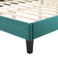 thumbnail image 6 of Platform Bed Frame, King Size, Velvet, Teal Blue, Modern Contemporary Urban Design, Bedroom Master Guest Suite, 6 of 10
