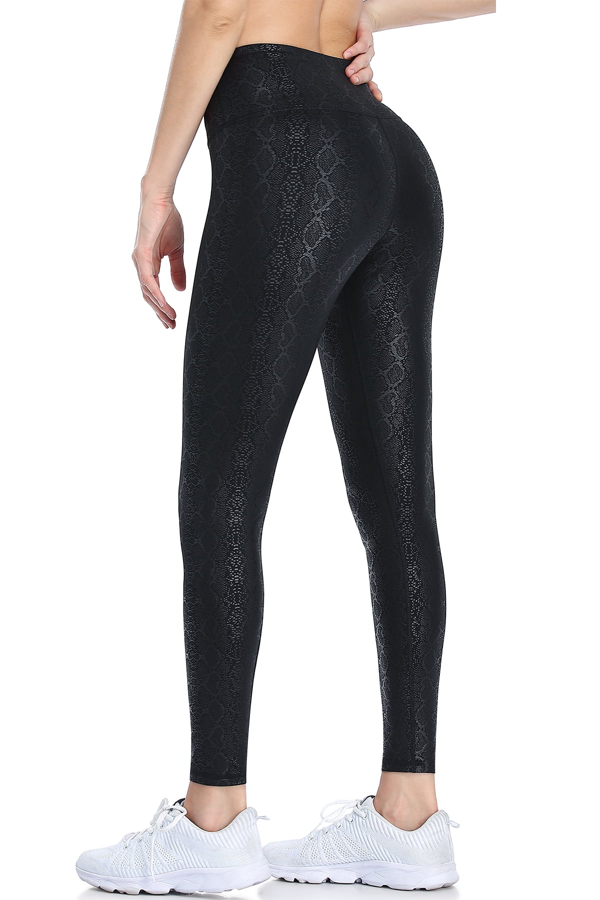 Women's Fleece Lined Yoga Pants Faux Leather Winter Warm Thermal Leggings