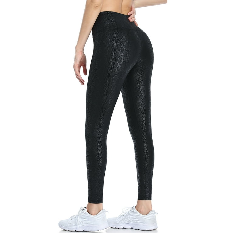 Thermal Fleece Lining Faux Leather Leggings For Women Leopard Print Liquid  Shine Winter Printed Pants