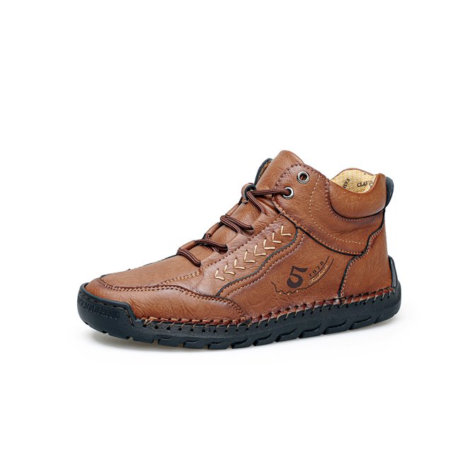 Bottes Décontractées pour Hommes Couleur Chair Légères Bottes de Travail d'Extérieur Antidérapantes Espadrilles de Randonnée Confortables Mode Rétro Brun 10 US
