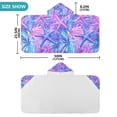 thumbnail image 4 of Yayeee Kids Hooded Towel with Hand Pockets Beach Soft Absorbent Bath Wrap 50 x 23.5 inch, Purple Starfish Pattern, 4 of 5