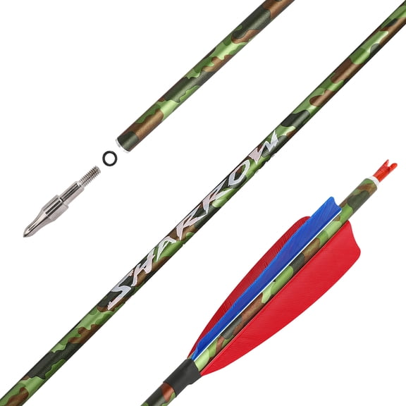 Hunting Arrows 4" Feather 340 Spine Carbon Shaft