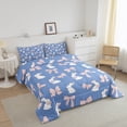 thumbnail image 3 of Erosebridal Ensembles de Literie Lapin Mignon Simple avec Couette, Insert de Couette Nœud Papillon Rose, Bleu, Réversible 2 Pcs, Réversible, 3 of 7