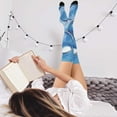 thumbnail image 5 of Bubbles Blue Womens Thigh High Stocks Over Knee High Socks Thigh Tigh Boot Stockings, 5 of 7