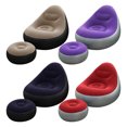 thumbnail image 5 of Summercome Inflatable Lounge Chair for Adults, Bean Bag Chairs with Ottoman, Folding Portable Lazy Sofa with Foot Stool, Air Couch Sofa for Livingroom Gaming Bedroom Office Balcony Travel Camping, Bla, 5 of 7