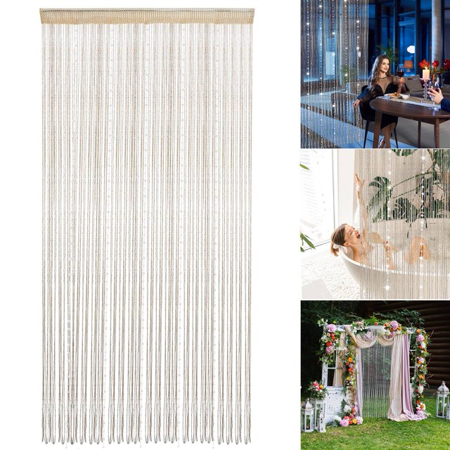 Cortinas de Hilo Cortinas de Puerta con Cuentas Decoración de Privacidad de Dormitorio para Decoración de Puertas Paredes y Ventanas ANGGREK Otros
