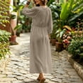 thumbnail image 4 of Gytharion Women's Swing Dresses Round Neck Comfortable Stylish Casual Dresses Three Quarter Sleeve Versatile Midi Dresses with Pockets, 4 of 5