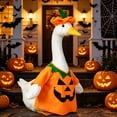 thumbnail image 4 of Nkmbld Halloween Goose Outfits for 23" Lawn Cement Plastic Goose Statue Decor, Pumpkin Porch Geese Costume for Halloween Thanksgiving Garden Yard Decor, 4 of 9
