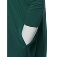 thumbnail image 4 of A2Y Women's Oversized Crew Neck 3/4 Sleeve Side Pockets Drop Shoulder Boxy Top Huntergreen M, 4 of 6