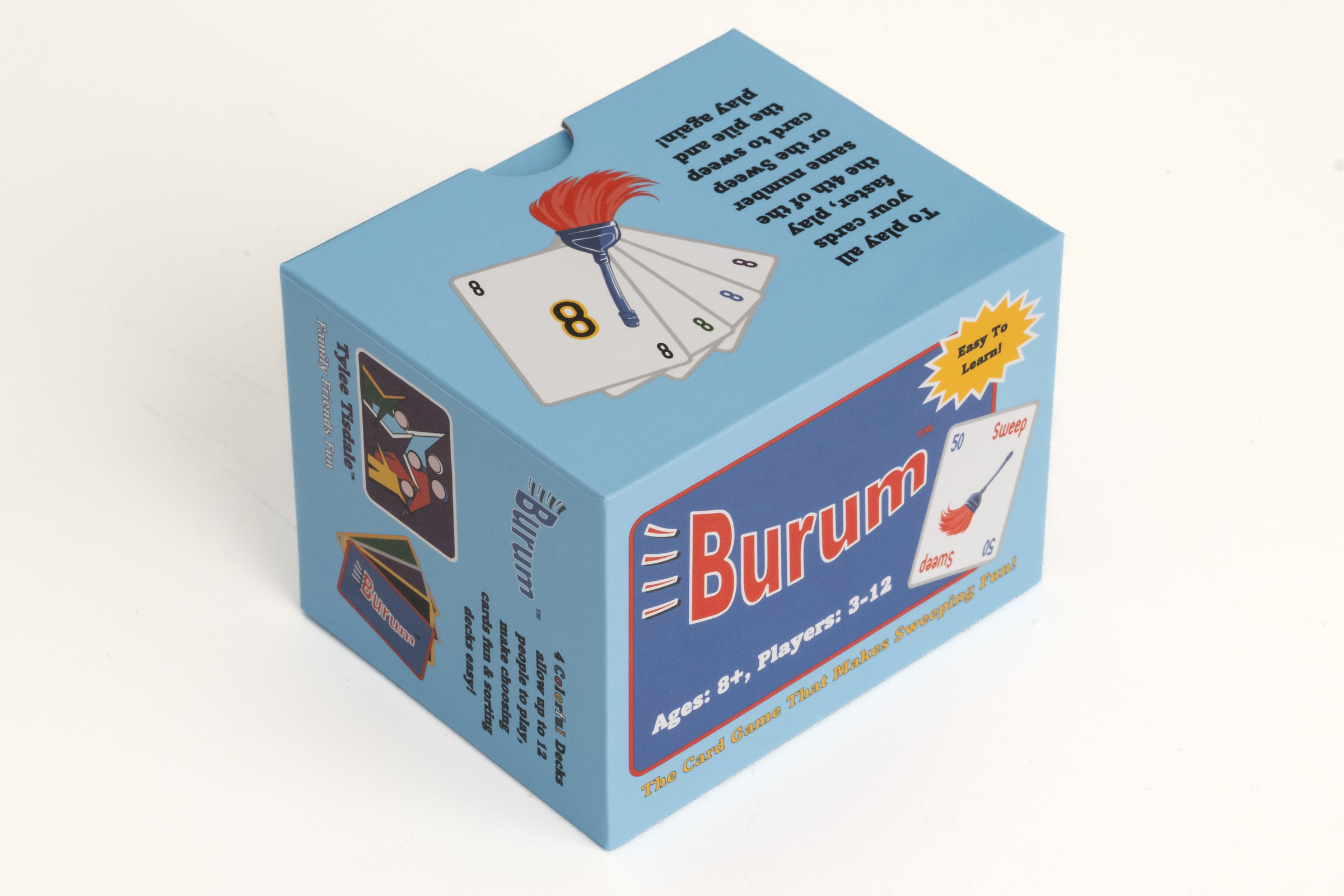 Burum: Makes Sweeping Fun, An Easy to Learn and Play Card Game for Small and Large Groups of 3-12 Players of Family and Friends, Ages 8 and Up
