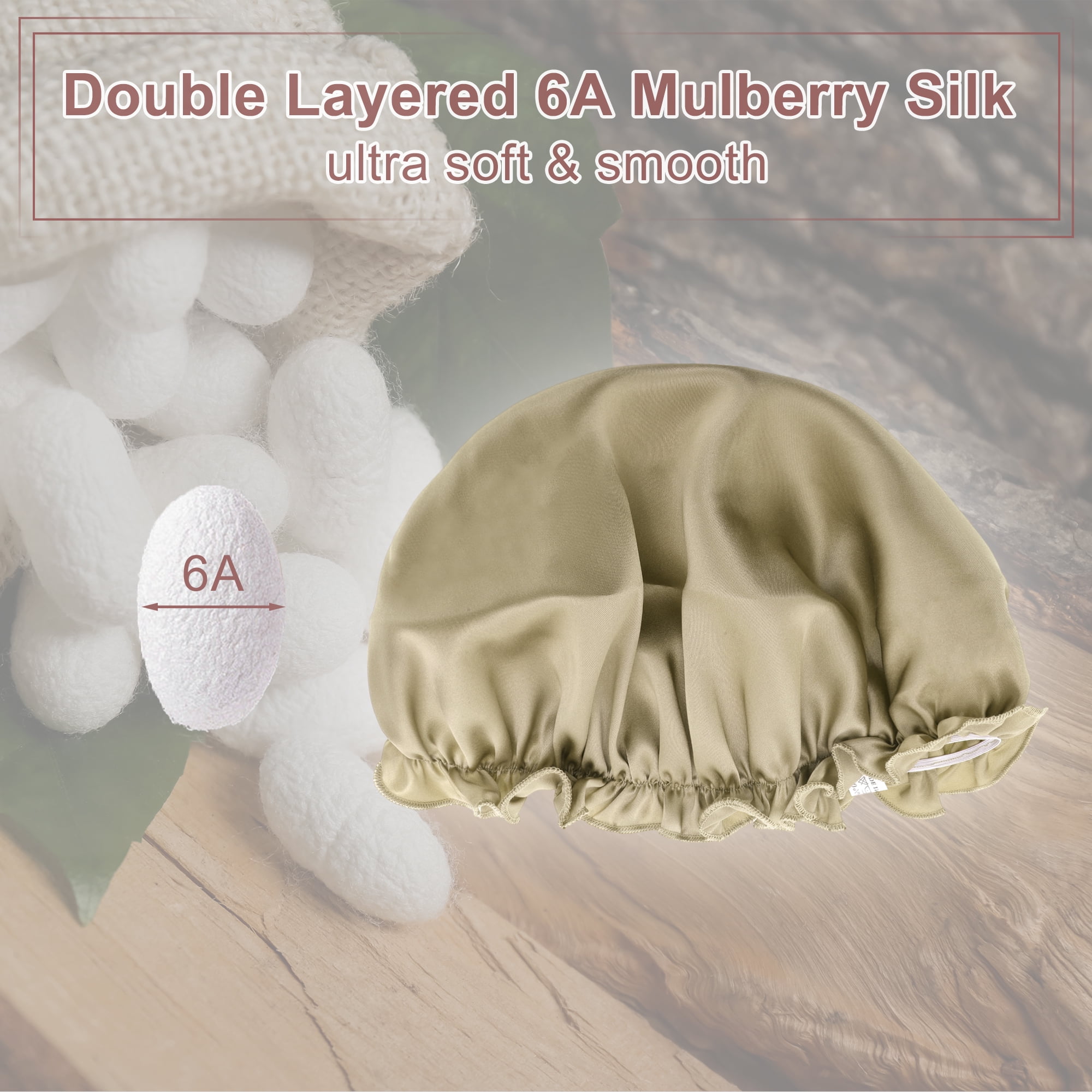 Unique Bargains Sleep Caps with Adjustable Elastic Bands 1 Pc Apricot M