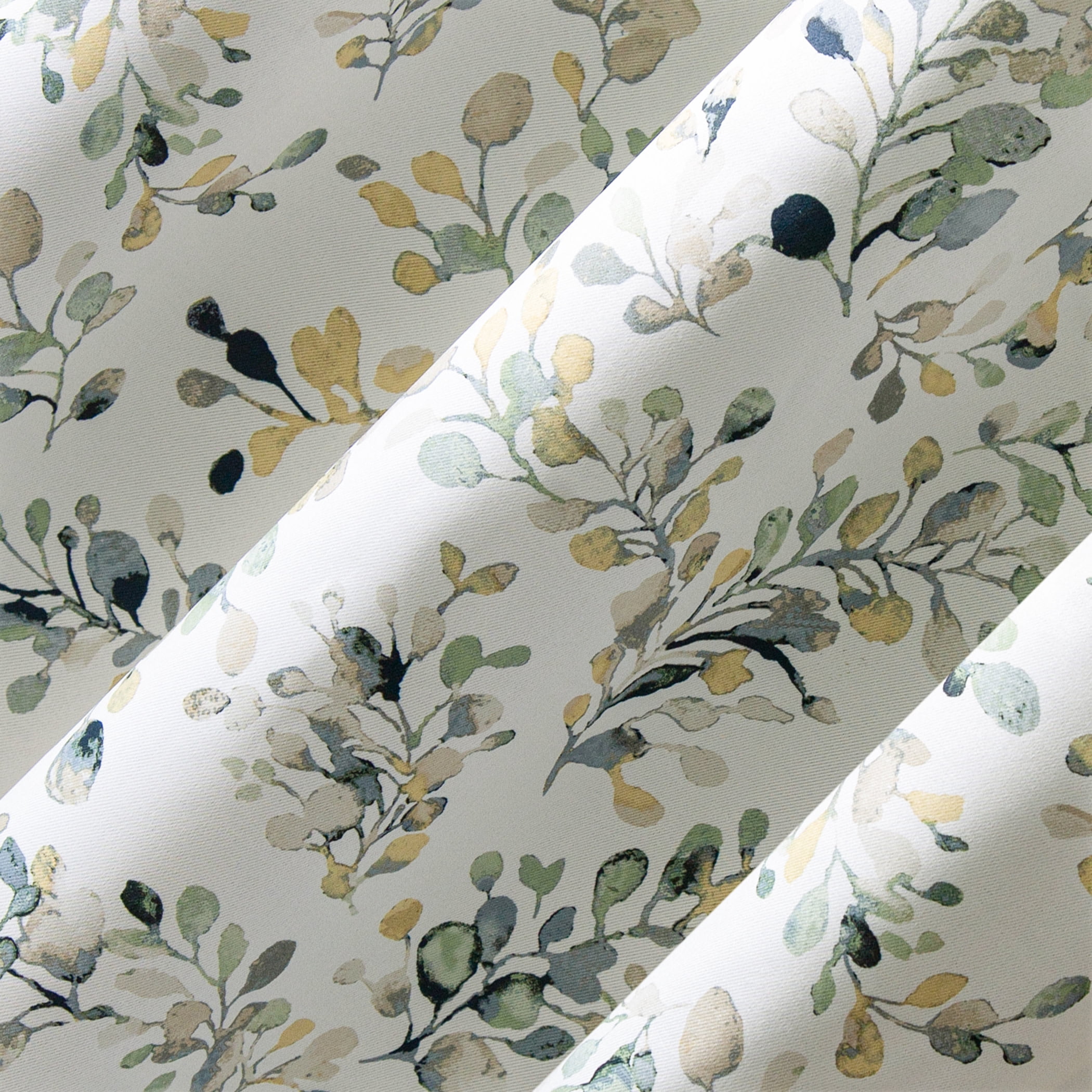 Sun Zero Quincy 2-pack Painted Foliage Magnetic Closure 100% Blackout Grommet Curtain Panel Pair, 40"W x 84"L, Blue