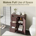 thumbnail image 5 of HomGarden 31.5-in Bathroom Floor Cabinet Freestanding Storage Organizer W/ 3 Drawers & Adjustable Shelf for Living Room, Entryway, Brown, 5 of 11