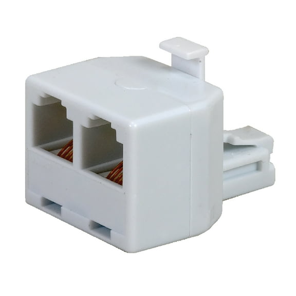 RCA TP257WHR Duplex Modular Phone Jack Adapter, White, TP257WHR