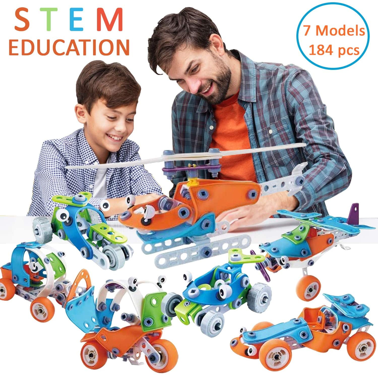 Kids DIY 3D Airplane Model Building Toys Wooden Car Puzzle Dinosaur Game 