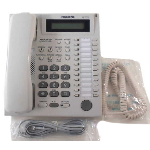 Teléfono fijo Panasonic KX-T7731 con altavoz y pantalla LCD