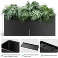 thumbnail image 2 of Large Black Metal Raised Garden Bed Planter Box – Rectangular, Weather-Resistant Steel, Bottomless for Drainage, Tool-No-cost Assembly, Indoor/Outdoor Use, Rust & UV Protected, Removable,No Base, 2 of 5