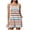 C_ Brown, variant on Vertical Striped Round Neck Sleeveless Short Overalls, Loose Cutting, Side Pockets, Lightweight Fabric for Leisure Activities Blue XL