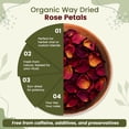 thumbnail image 2 of Organic Way Rose Petals Dried (Rosa Centifolia) - Pure, Edible & Fragrant for Tea | Organic & Kosher Certified | Raw, Vegan, Non GMO & Gluten Free | USDA Certified | Origin - India (1/4 lbs / 4 oz), 2 of 6