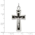 thumbnail image 4 of Sterling Silver Black Epoxy INRI Crucifix Pendant QC9108, 4 of 4