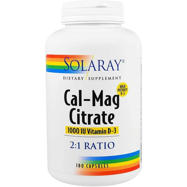 Solaray Calcium & Magnesium Citrate 21 Ratio w/Vitamin D3 180