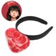 thumbnail image 5 of FELTECHELECTR Diadema de comida realista para cosplay y fiestas. Tocado de carne falsa. Accesorios para el cabello para festivales. Diadema de cosplay con forma de carne., 5 of 5