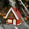 thumbnail image 6 of Christmas Ornaments Houses,Christmas Gingerbread House Ornament,House Hanging Ornaments for Christmas Tree Decorations, Christmas Hut Ornament Glowing Cabin Wooden Christmas House Desktop Ornament, 6 of 9