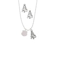 thumbnail image 2 of Delight Jewelry Stainless Steel Police Badge Blank - Silver tone Zig Zag Christmas Tree Charm Necklace and Stud Earrings, 2 of 4