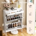 thumbnail image 6 of Brafabhome Shoe Storage Cabinet with 2 Flip Drawers, Modern Freestanding Narrow Sun Pattern Shoe Cabinet with Small Drawer for Entryway, Hallway | White, 6 of 9