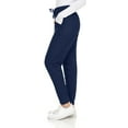 thumbnail image 2 of Hey Collection Womens Knit Stretch Scrub Joggers Scrubs Pants, Navy, 2X, 2 of 5