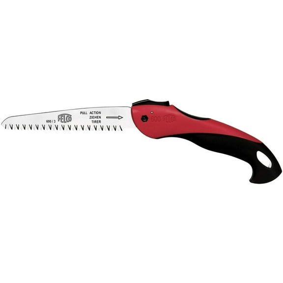 Felco Folding Saw (F 600) - Classic Tree Pruning Saw with Pull-Stroke Action, Red