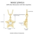 thumbnail image 6 of Rosec Jewels Certified Moissanite Star Pendant Necklace for Women (D-VS1 Quality), 14K Yellow Gold, 6 of 8