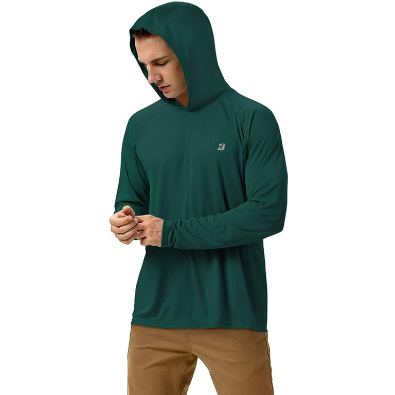 Roadbox Men's UPF 50+ Sun Protection Long Sleeve Hoodie Shirt Outdoor UV  Fishing Shirts for Workout, Running, Fishing, Hiking