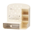 thumbnail image 1 of Organizador de tablero de clavija de escritorio con cajón, tarjetero de gran capacidad, portalápices con accesorios para niños, adultos, oficina, sala Beige, 1 of 7
