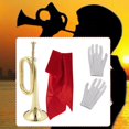 thumbnail image 1 of BELOVING Trumpet Cavalry Trumpet with Red Cloth 32cm with Gloves Bugles for Professionals, 1 of 10