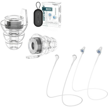 Hi-Fi Spirit Concert Ear Plugs Reusable High Fidelity Calmer Earplugs For Ear Protection [2Pcs] Earplugs Connector Cord