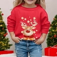 thumbnail image 2 of PMVFHDE Liquidation Chandails en Molleton Mignons pour Filles Automne et Hiver Imprimé de Noël Col Rond Manches Longues Décontracté Sans Capuche Sweat Vintage, Rouge, 13-14 Ans, 2 of 4