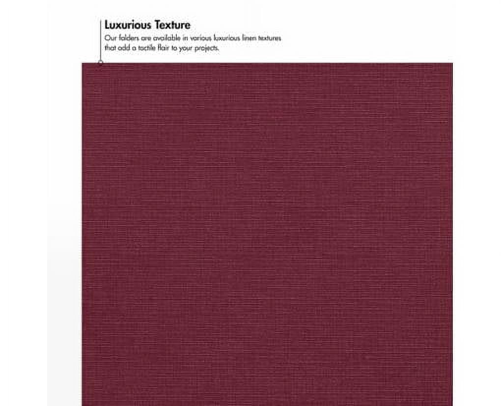 LUXPaper 9 x 12 Presentation Folder, Burgundy Linen, 100/Pack