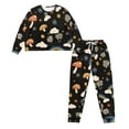 thumbnail image 2 of DISNIMO Pajama Set for Women Mushroom Daisy Rainbow Print 2 Piece Sets Sleepwear Long Sleeve Pajama Pants Lounge Sets Casual Nightwear Set Round Neck Pajama Outfits, L, 2 of 7