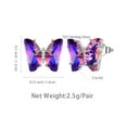 thumbnail image 6 of Purple Butterfly Earrings Amethyst February Birthstone Earrings Stud Crystal 925 Sterling Silver Jewelry Women Birthday Mother's Day Gifts Juwaliy, 6 of 9